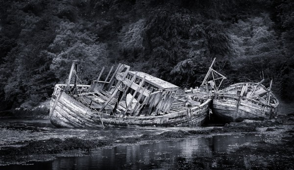 Monochrome Print Competition 2 Skye Wrecks by Mike Parmee