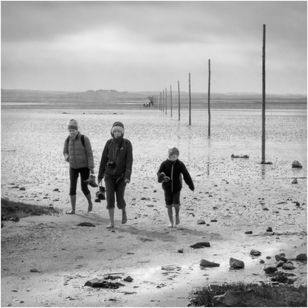Barefoot Pilgrims Arrive on Holy Island by Rosemary Gibbs