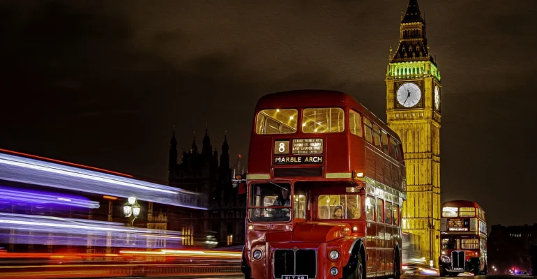 Routemasters At Westminster by David Bray